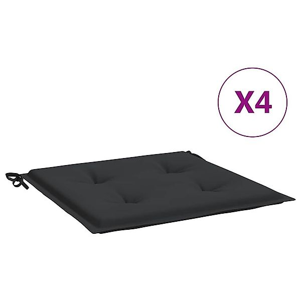 vidaXL Sitzauflage Gartenstuhl-Kissen 4 Stk. Schwarz günstig online kaufen