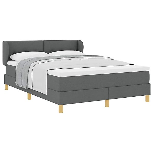 vidaXL Boxspringbett mit Matratze Dunkelgrau 160 x 200 cm Stoff 3340221 günstig online kaufen