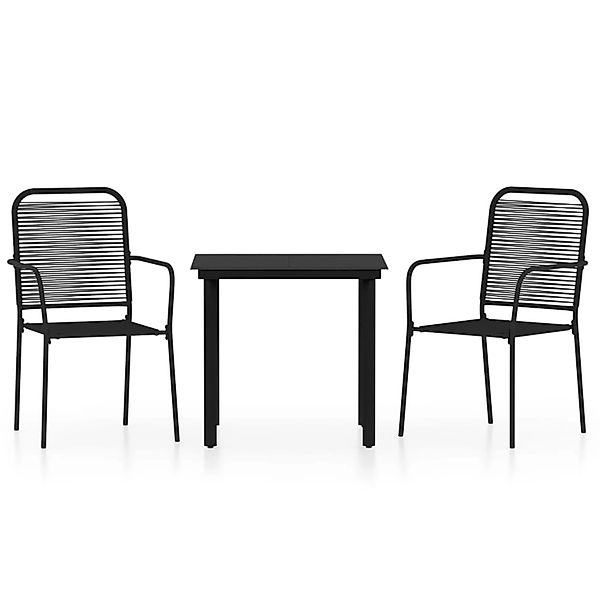 vidaXL 3-Tlg Garten-Essgruppe Schwarz 3099137 günstig online kaufen
