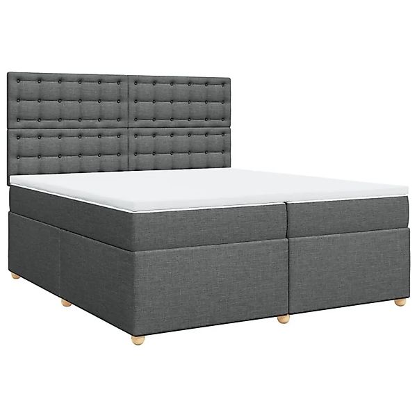 vidaXL Boxspringbett mit Matratze Dunkelgrau 200x200 cm Stoff 3291402 günstig online kaufen