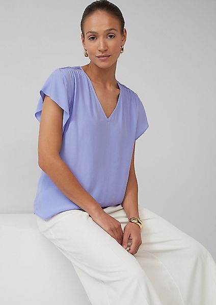 s.Oliver Kurzarmbluse Bluse Fließende Viskosebluse mit günstig online kaufen