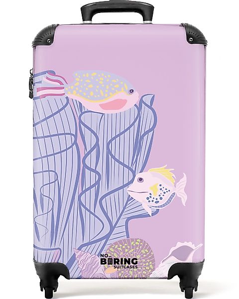 NoBoringSuitcases.com© Hartschalen-Trolley Rosa mit Fischen und günstig online kaufen
