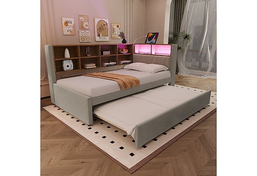 REDOM Kinderbett Doppelbett Stauraumbett Gästebett (Daybett Tagesbett Schla günstig online kaufen