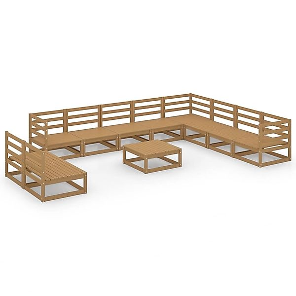 vidaXL 11-tlg Garten-Lounge-Set Honigbraun Massivholz Kiefer Modell 2 günstig online kaufen