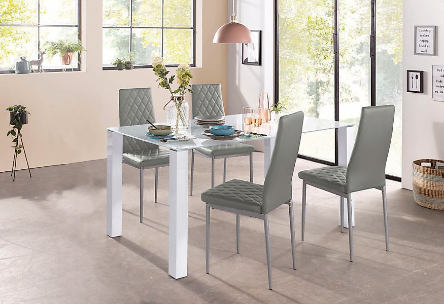 OTTO home Essgruppe Set, 5 Stk. tlg. 160 cm breiter Glastisch, verschiedene günstig online kaufen
