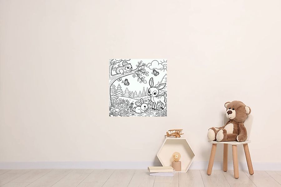 queence Wandsticker "Waldtiere", (1 St.), DIY-Wandsticker zum Bemalen günstig online kaufen