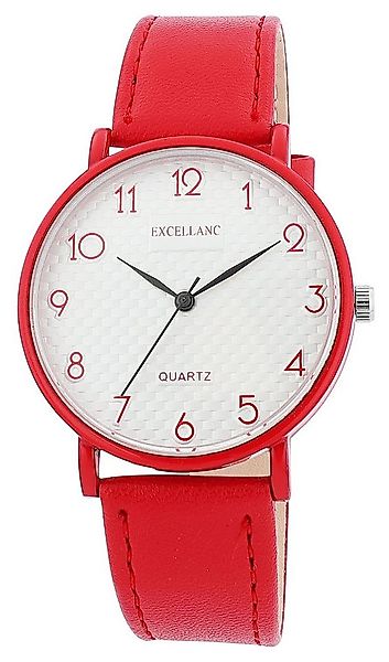 EXCELLANC Quarzuhr 1900304 mit Lederimitationsband, 3 ATM, Mineralglas günstig online kaufen