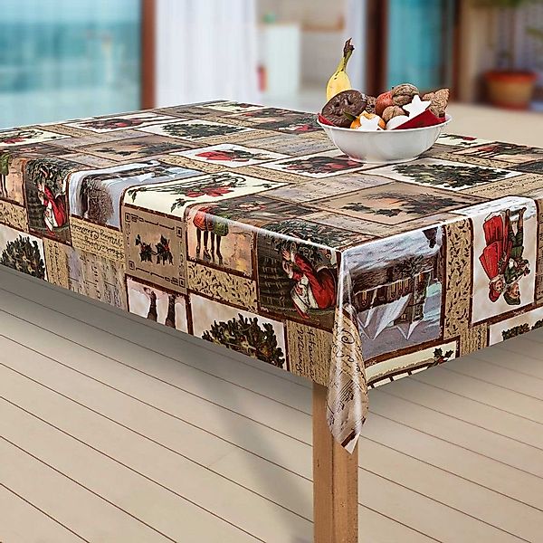 laro Tischdecke Wachstuch-Tischdecken Abwaschbar Weihnachten Santa günstig online kaufen