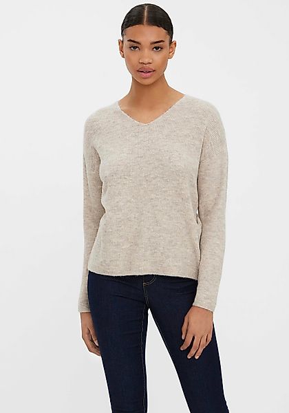 Vero Moda V-Ausschnitt-Pullover VMCREWLEFILE LS V-NECK günstig online kaufen