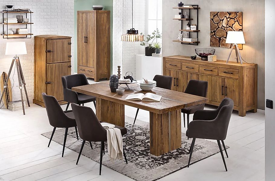 SIT Esstisch "Banda", mit eingelegtem Metallband, Shabby Chic, Vintage günstig online kaufen