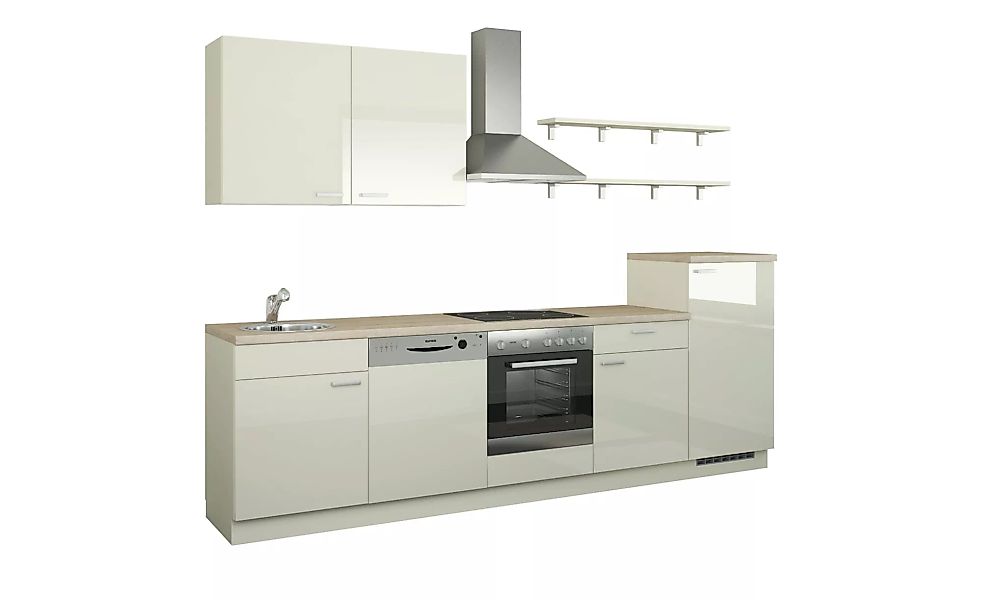 Küchenzeile mit Elektrogeräten - creme - 300 cm - Küchen > Küchenblöcke mit günstig online kaufen