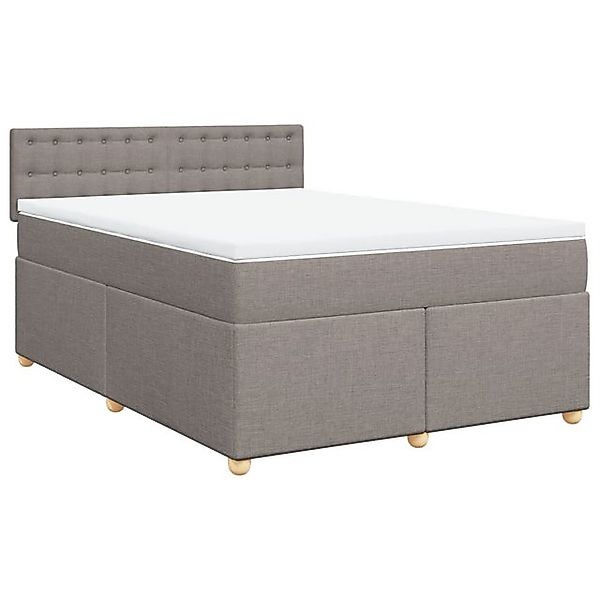 vidaXL Bett Boxspringbett mit Matratze Taupe 140x190 cm Stoff günstig online kaufen