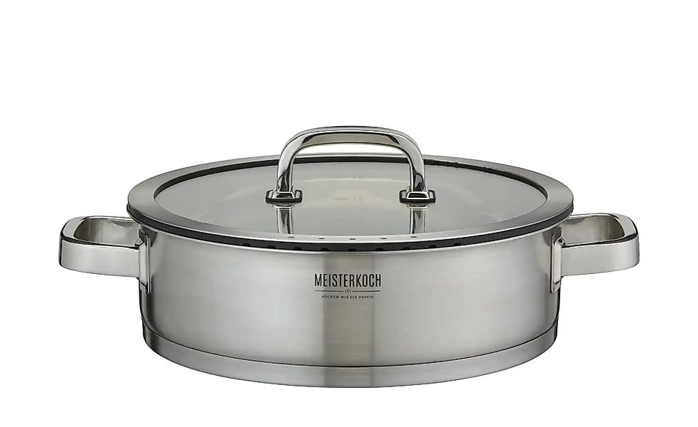 Meisterkoch Kochtopf  TRIBUS ¦ silber ¦ Edelstahl ¦ Maße (cm): H: 8  Ø: 28 günstig online kaufen