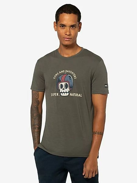 SUPER.NATURAL T-Shirt für Herren, Merino S&D HAMLET Totenkopf Motiv, atmung günstig online kaufen
