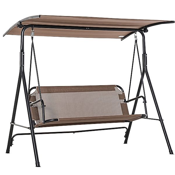 Outsunny Hollywoodschaukel Gartenschaukel mit verstellbarem Sonnendach, günstig online kaufen