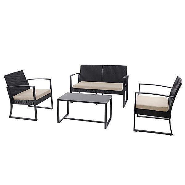 Svita Lois XL Polyrattan Sitzgruppe Gartenmöbelset Garnitur Tisch Sessel Sc günstig online kaufen