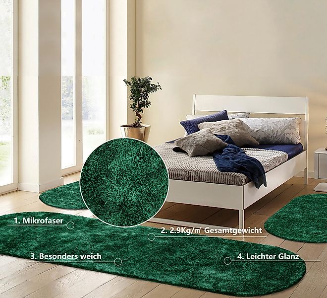 Bruno Banani Hochflor-Bettumrandung Dana Teppich, Kundenliebling, günstig online kaufen