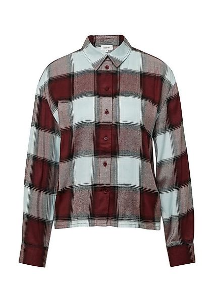 s.Oliver Langarmbluse Bluse Karierte Hemdbluse aus Viskosemix mit Raffung günstig online kaufen