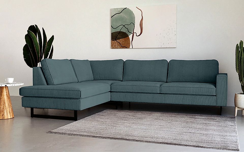 Home affaire Ecksofa "Pinto, 290 cm, Cord, Chenille, Lederoptik, Ottomane l günstig online kaufen