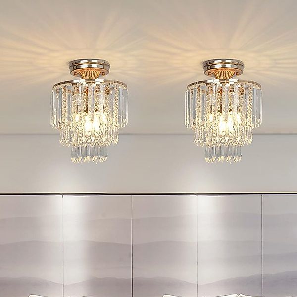 BlingBin Kronleuchter Kristall-Deckenleuchte, 3-lagige Kristalllampe Decken günstig online kaufen