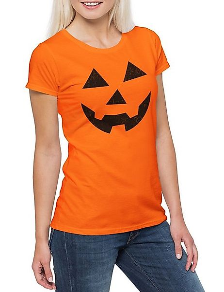 Urban Backwoods Print-Shirt Glowing Halloween Pumpkin IV Damen T-Shirt Kürb günstig online kaufen