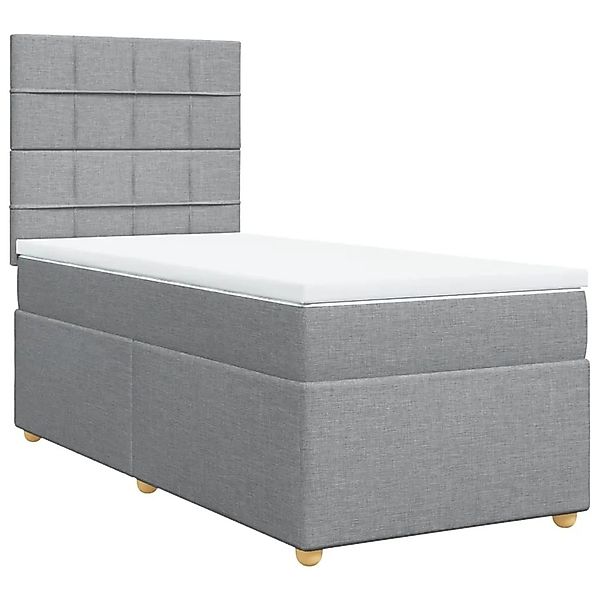 vidaXL Boxspringbett mit Matratze Hellgrau 90x200 cm Stoff 3293463 günstig online kaufen