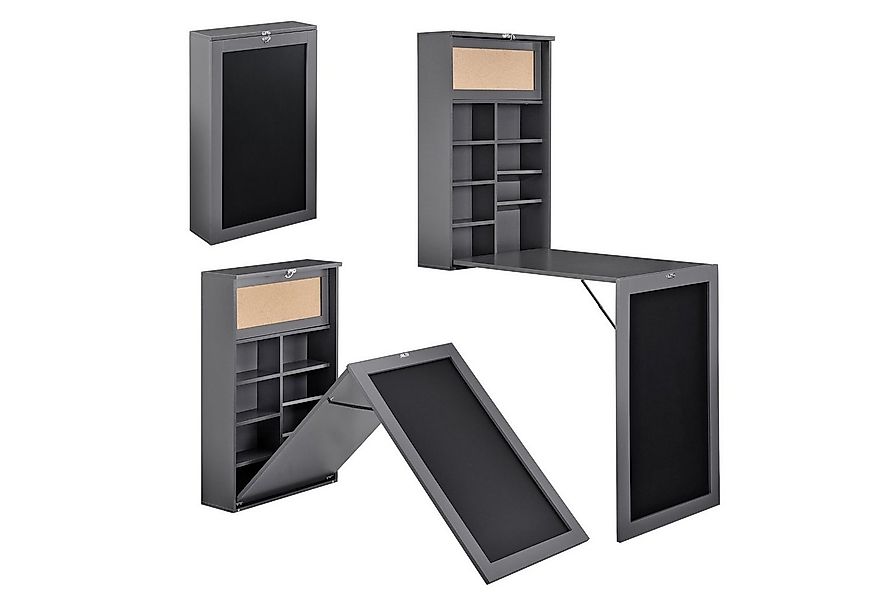 en.casa Wandregaltisch, »Kläppen« Klappbarer Tisch mit Regal, Pinnwand & Ta günstig online kaufen