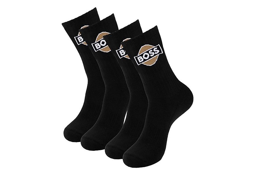 BOSS Langsocken QS Rib badge CC (2-Paar) mit kontrastfarbenem Logo günstig online kaufen