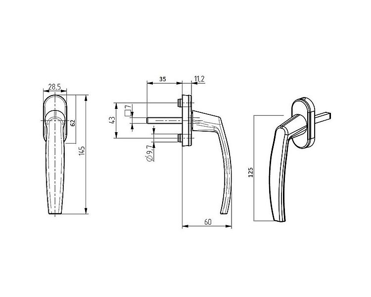 MS Beschläge Fenstergriff Aluminium Fenstergriff Rasterolive Fensterbeschla günstig online kaufen