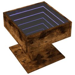vidaXL Couchtisch LED-Couchtisch Räuchereiche 50x50x45 cm günstig online kaufen