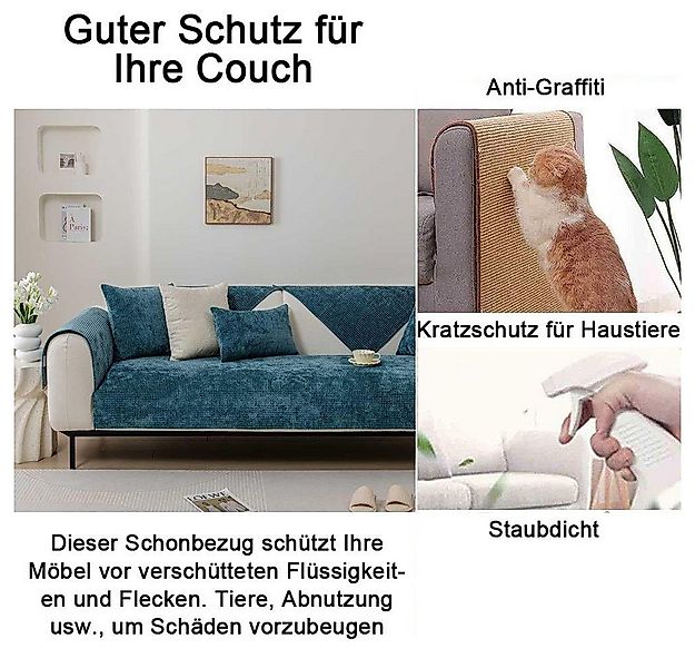 Coonoor Sofahusse Hussen-Set Sofa Abdeckung Kissen Chenille-Sofabezug für 1 günstig online kaufen