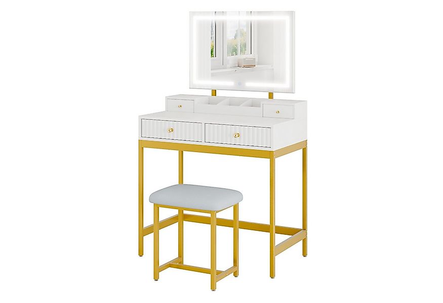 Mondeer Schminktisch Schminktisch mit Hocker, LED-Spiegel (3 Lichtmodi), St günstig online kaufen