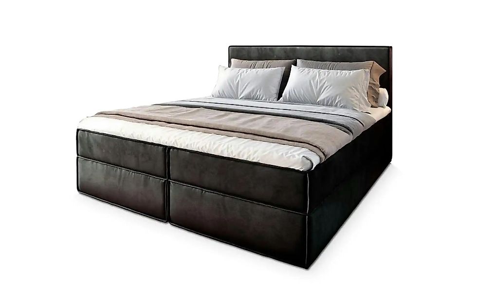 MASSENO Boxbett mit Bettkasten Pellio ¦ schwarz ¦ Maße (cm): B: 180 H: 98 B günstig online kaufen