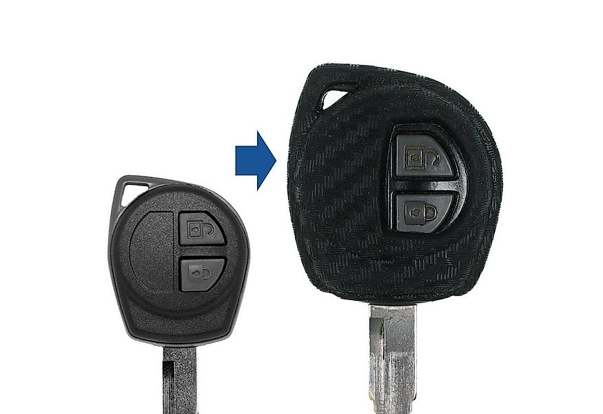 mt-key Schlüsseltasche Autoschlüssel Softcase Silikon Schutzhülle im Carbon günstig online kaufen