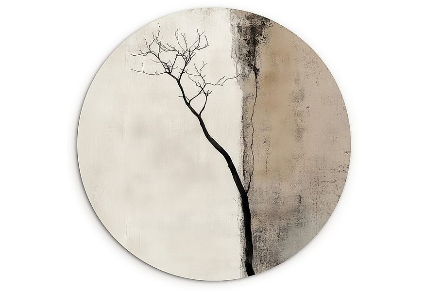 MuchoWow Gemälde Wabi sabi - Pflanze - Beige, Fotodruck (1 St), Kreis Wandd günstig online kaufen