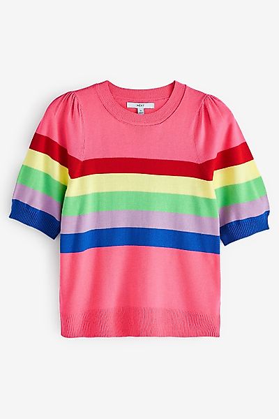 Next T-Shirt Kurzärmliger Pullover mit Rundhalsausschnittt günstig online kaufen
