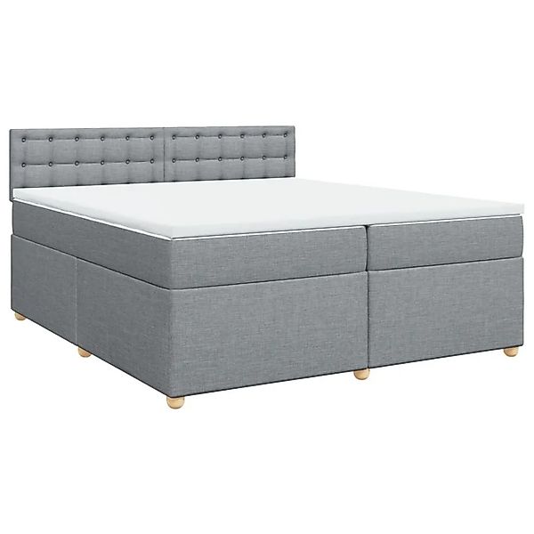 vidaXL Boxspringbett mit Matratze Hellgrau 200x200 cm Stoff 3286801 günstig online kaufen