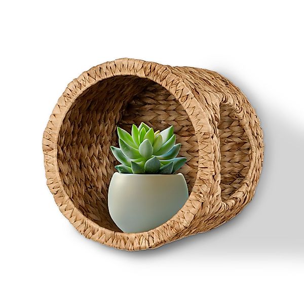 Lycce Wandregal Wandregal Badezimmer Regal geflochten günstig online kaufen