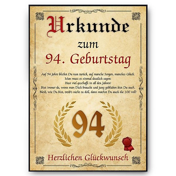 Tigerlino Poster Urkunde zum Geburtstag Mann günstig online kaufen