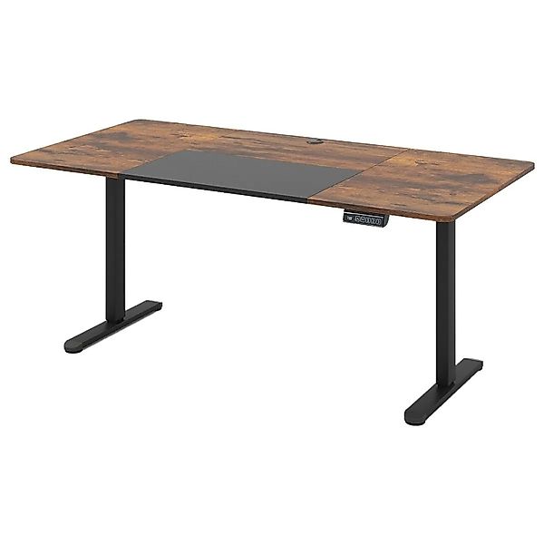 Costway Höhenverstellbarer Schreibtisch 140 x 70 cm Elektrisch Braun günstig online kaufen