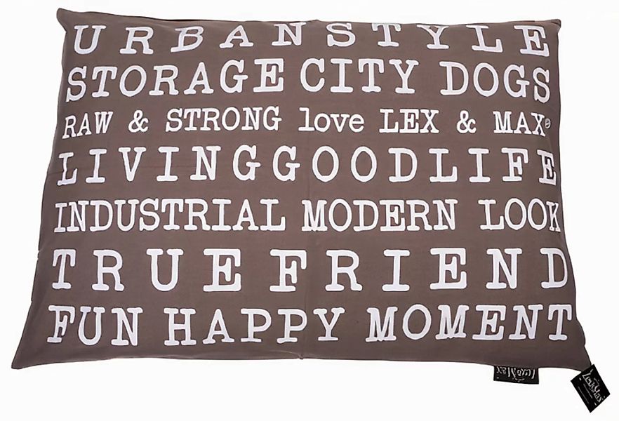 Hundekissen Text Urban 100 X 70 Cm Taupe günstig online kaufen