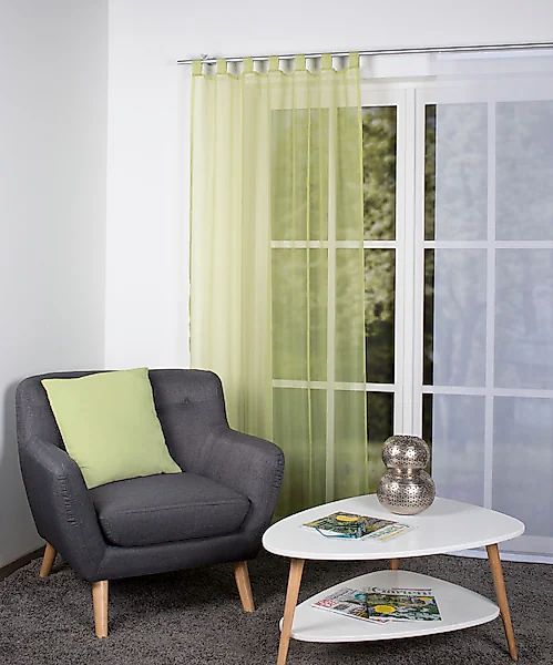 HOME WOHNIDEEN Gardine »SCHLAUFENSCHAL« Schlaufen 1 Stk. tlg. Schlaufenscha günstig online kaufen