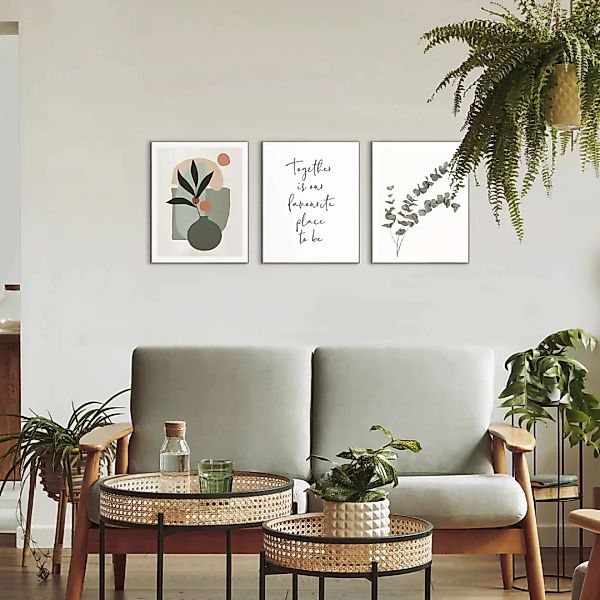 Reinders! Wandbild »Trendy zusammen Natur - Abstrakt - Blumen - Formen«, (3 günstig online kaufen