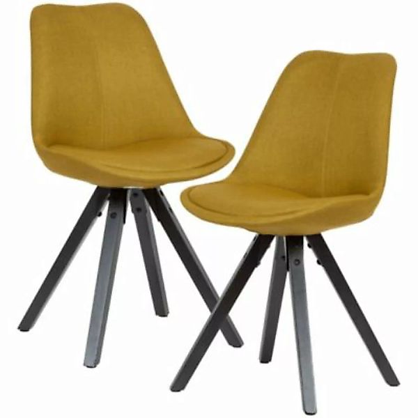 FineBuy 2er Set Esszimmerstuhl 45 x 39 cm Sitzfläche gelb günstig online kaufen