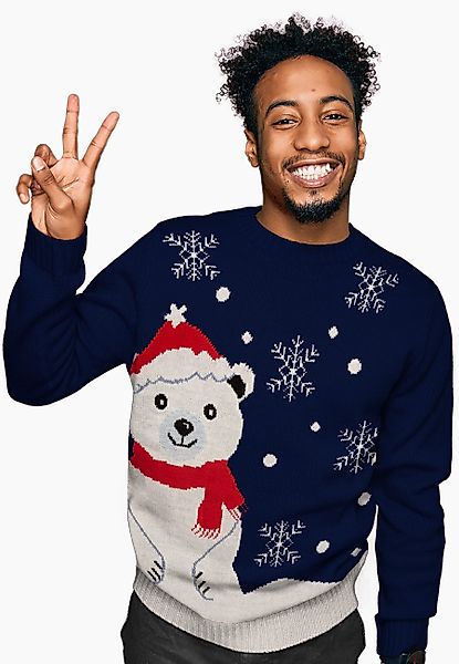 United Labels® Strickpullover Winterpullover Eisbär XMAS günstig online kaufen