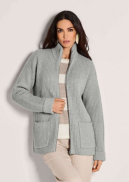 MADELEINE Strickjacke Weiche Wolljacke mit Reißverschluss Patentstrickjacke günstig online kaufen
