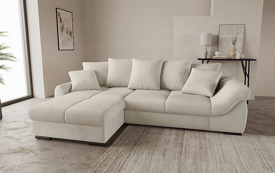 Mr. Couch Ecksofa "Livorno L-Form", inkl. Hochschläfer-Bettauszug, XL-Bettk günstig online kaufen