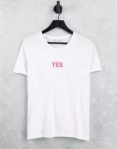 In Wear – Ulysa – T-Shirt aus Baumwolle mit „Yes“-Logo-Weiß günstig online kaufen