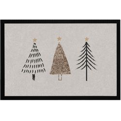 MoonWorks Fußmatte Fußmatte Winter Bäume Skandi günstig online kaufen