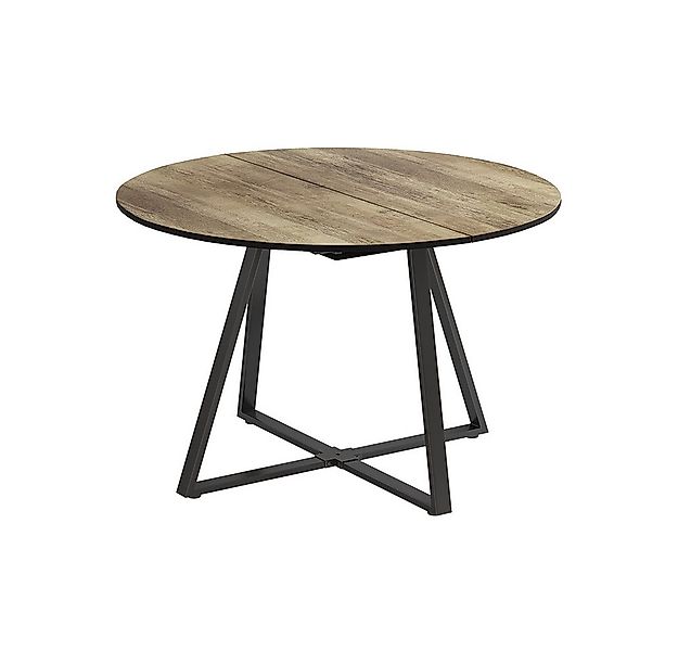 Vicco Esstisch Loyd, Eiche rustikal/Schwarz, 120 x 120 cm ausziehbar günstig online kaufen